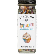 Watkins 레인보우 데코레이션 스프링클 (인공 색소 무첨가 코셔 인증) 98g, 1개