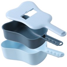 斑馬麥麥 烏克麗麗造型多功能刨絲器 附瀝水籃與護手器 廚房切菜神器, 淺藍-天空藍