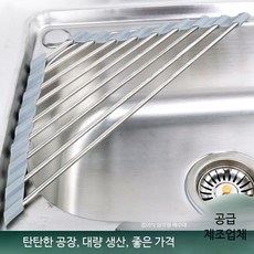 가정용 스텐 접이식 식기건조대 싱크대 정리함 물빠짐 주방용품 스테인리스 선반형, 1개, C_304 스테인리스 스틸 블랙 (부분 밀폐형) 삼각형, 1단