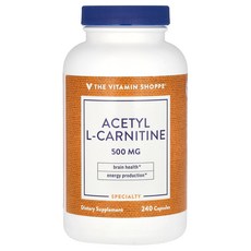 The Vitamin Shoppe Acetyl L-Carnitine 500 mg 240 Capsules, 240 Count, 1개, 240정