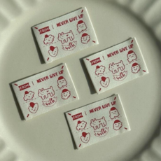 핸드메이드 광목 면라벨 양접이라벨, 15개, 구름