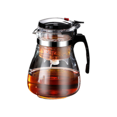 耐熱玻璃過濾茶水分離沖茶器, 飄逸壺 泡茶壺, 1個, 1800ml