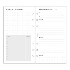 Filofax 오거나이저 리필 개인 사이즈 프로젝트 관리 팩 백지 17.1 x 9.5cm(6.75 3.75인치) 56장 (B132686) 203029 416142683, Filofax 오거나이저 리필, 개인 사이즈, 프로젝트