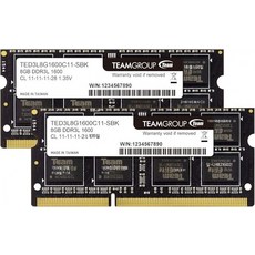 TEAMGROUP 노트북램 16GB 1600MHz 저전압 SO-DIMM PC3L 노트북메모리 안정적 고성능 업그레이드