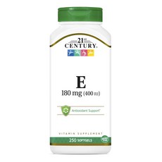 21St Century 維他命E 400IU軟膠囊 180mg, 250顆, 1罐