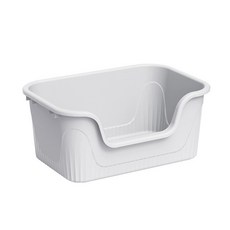 開放式貓砂盆，低矮入口防外濺，多色可選貓咪舒適如廁體驗, 灰, 1個