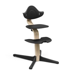 挪威 Stokke Nomi 成長椅－6m 經典組合(護欄 安全帶 餐盤 坐墊), 櫸木-黑色