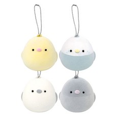 미니버드 패브릭 스퀴시 키링 1개씩 세트 주물럭 말랑모찌 키홀더 가방 장식 열쇠 고리, 1세트