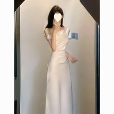 Yellwel 여름 슬림핏 오프숄더 롱원피스 허리 라인 강조 시원한 스타일 DJP