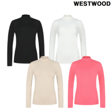 웨스트우드 24년 F/W 이월 초특가 착용감이 좋고 이너웨어로 적합한 기능성 반넥 여성 히트 커버 반넥 티셔츠 O3TTR402