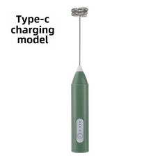 1pc 휴대용 전기 우유 Frother 충전식 라떼 용 자동 폼 메이커 핫 초콜릿 블렌더 계란 비터 요리 도구, Green