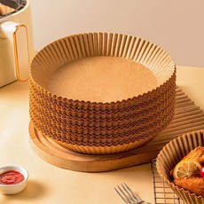 DFMEI 【加厚】家用空氣炸鍋專用紙盤吸油紙食物烤箱燒烤墊紙烘焙耐高溫, 1個