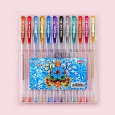 컬러 트윙클 반짝이 글리터 젤펜 12색 세트 1.0mm