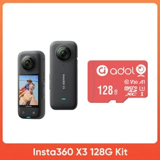 기존 Insta360 X3 - 1/2인치 48MP 센서 5.7K 360 액티브 HDR 비디오 72MP 사진 4K 단일 렌즈를 갖춘 방수, 01 128G Kit