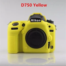부드러운 실리콘 갑옷 카메라 가방 케이스 니콘 D750 D3200 DSLR 커버 스킨, 21 D750 Yellow