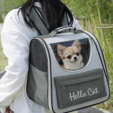 로아 강아지 이동가방 반려동물 산책가방 고양이 이동장 방수 백팩, 1개, 차콜