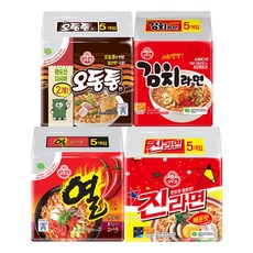 진라면 매운맛 5개+김치라면 5개+오동통면(다시마2) 5개+열라면 5개, 1세트