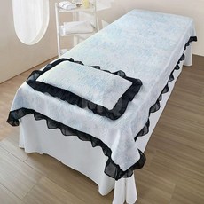 高檔美容院涼蓆 法式按摩理療泰式床席 美容院夏季隔髒床單, 祕境森林藍色200.80帶洞口（送枕套）,其他/other