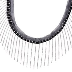 에스닉 컬러풀 프린지 레이스 태슬 리본 폼폼 펄 DIY 민속 스타일 의류 가방 신발 장식, 1개, 블랙 486