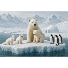 겨울실사스타일 현수막 겨울배경 실사사타일 대형 초대형 겨울배경 현수막 무료문구 무료디자인 가능 빠른 배송 유치원 어린이집, 북극풍경1