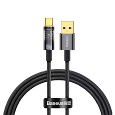 【Baseus倍思】台灣倍思100W 探索者i15充電線 USB轉Type-C 傳輸 充電線 數據線 智能斷電, 1個, 1米（黑色）, 1m