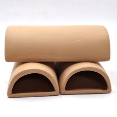 물고기 도마뱀 은신처 산란상 어항 장식 세라믹 반원형 3개 원세트