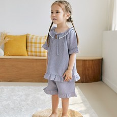 PINGCOCO Cool Summer Love Check 女童短袖睡衣套裝