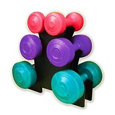 Fitek健身網 19公斤啞鈴組 (1.5公斤/3公斤/5公斤 各一對) 附啞鈴架 台灣製造, 1個, 19公斤啞鈴套組*1組