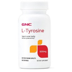 GNC 엘 티로신 500mg 60캡슐 타이로신 식물성캡슐 L Tyrosine, 60정, 1개