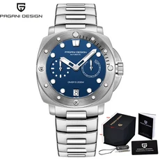 PAGANI DESIGN 남성용 자동 기계식 시계 사파이어 크리스탈 스테인레스 스틸 스트랩 비즈니스 레저 PD1767, 01 CAL.2C10 Movement, 03 Blue