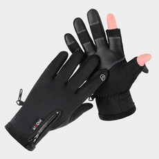 MORit 男款運動釣魚手套, 黑色, 1套