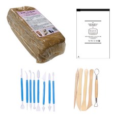 찰흙 4kg+점토도구 13종+보관용 지퍼백, 1세트, 혼합색상