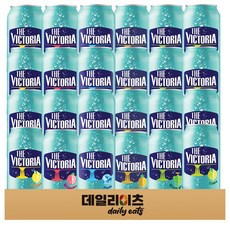 [데일리이츠] 웅진 빅토리아 탄산수 캔 6종 4개씩 총 24캔 기획세트 (플레인4 레몬4 자몽4 라임4 청포도4 파인애플4), 1세트, 350ml
