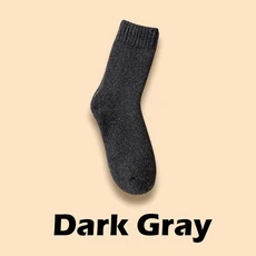 2025년 겨울용 따뜻한 여성 양말 초두꺼운 단색 메리노 추위와 눈에 강한 테리, 05 Dark gray, 01 Size 38-44