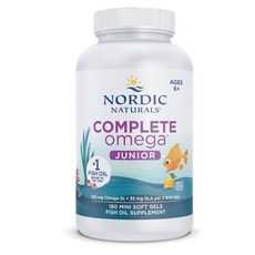 노르딕내츄럴스 컴플리트 주니어 어린이 오메가-3 283mg + GLA 35mg 레몬 미니 소프트 젤, 180개입, 1개, 180개입
