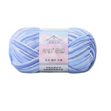 吖偶花棉4股精梳棉段染手工編織diy鉤針玩偶圍巾鞋子線團廠家直髮, 21雲海天, 1個