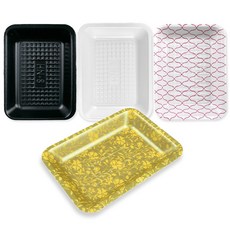올플러스 PSP트레이 8호 100개 1000개 반찬 정육점 백색 검정 적그물 골드트레이, 1개, 100개입