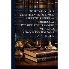 (영문도서)Disputatio Iuris Clientelaris De Simul Inuestitis Feudum Indiuiduum Possidentibu... Paperback, Hutson Street Press, English, 9781024563689