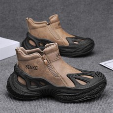 SENKE 戶外越野登山靴 側拉鍊厚底休閒鞋