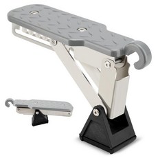 WODHMIEY 조절 가능한 자동차 도어 스텝 알루미늄 합금 튼튼한 풋 스탠드 다양한 자동차를 위한 7가지 각도 디자인 마찰 및 미끄럼 방지를 돌출된 도트 포함 옥상에서, 실버