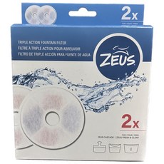 宙斯飲水器濾心濾棉(活性碳 軟水劑)2入 適用嘿卡堤/花舞噴泉飲水器, 1個, ZEUS圓形濾棉2入x1盒