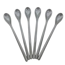 密胺長柄攪拌湯匙 家居食品級耐摔幼兒園寶寶用, 灰色 6pcs, 1個