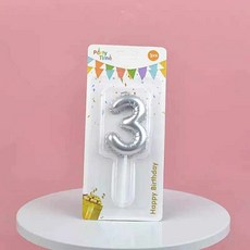 氣球造型數字蠟燭 生日蠟燭 慶生蠟燭 告白蠟燭 情人節 母親節 彩色蠟燭 多色蠟燭 數字氣球, 1件, 銀色氣球數字蠟燭-3, 20g, 無味