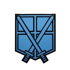 桃園出貨-進擊的巨人訓練兵團討伐之劍反光臂章魔鬼氈士氣章補丁繡花章 魔鬼氈臂章 士氣魔鬼氈, 藍色M00172-19, 1個