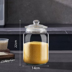 加厚玻璃米桶家用防潮密封罐米箱米缸麪粉儲存罐五穀雜糧收納容器, 1個, 如圖