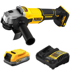 디월트 DCG407E1 충전 125mm 앵글 그라인더 20V 슬라이드 스위치 충전공구 파워스택(1.7) 1개 세트