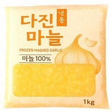 고마운땅 중국산 냉동 다진마늘 업소용 식자재 대용량, 1kg, 2개