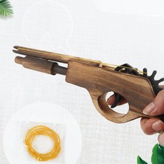 고무줄 총 연발 장난감 나무 어린이 놀이 야외 게임 활쏘기, 1개, yuna  고무줄건