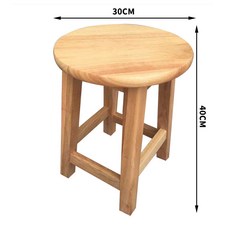 나무 원목 스툴 화분 가정용 인테리어 받침대 우드, 1개, D_강화 두꺼운 원형 스툴 40CM