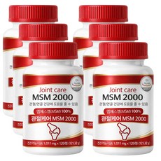 미국산 msm 관절영양제 2000, 6개, 120정